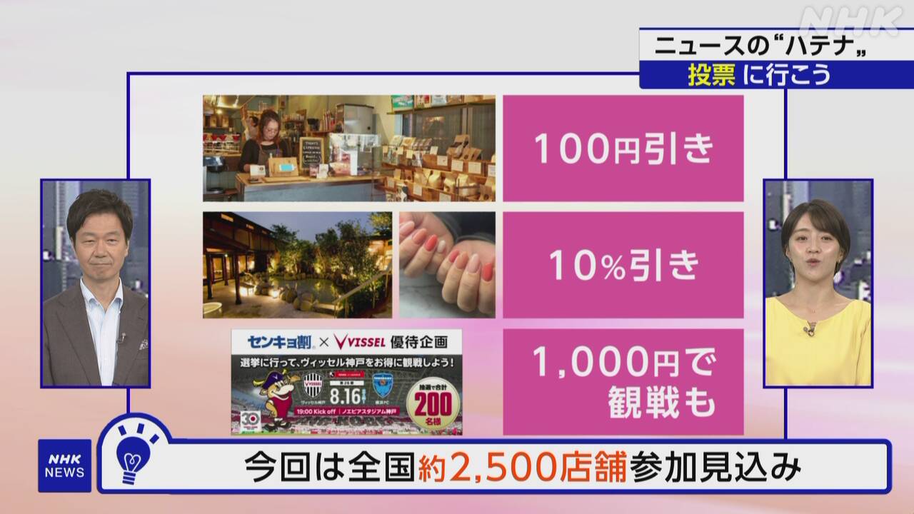 参議院選挙-投票率向上へ“選挙割”広がる-2500店舗参加見込み-|-nhk