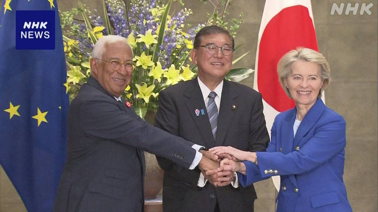 石破首相-euと定期首脳協議-防衛産業など協力強化で一致-|-nhk